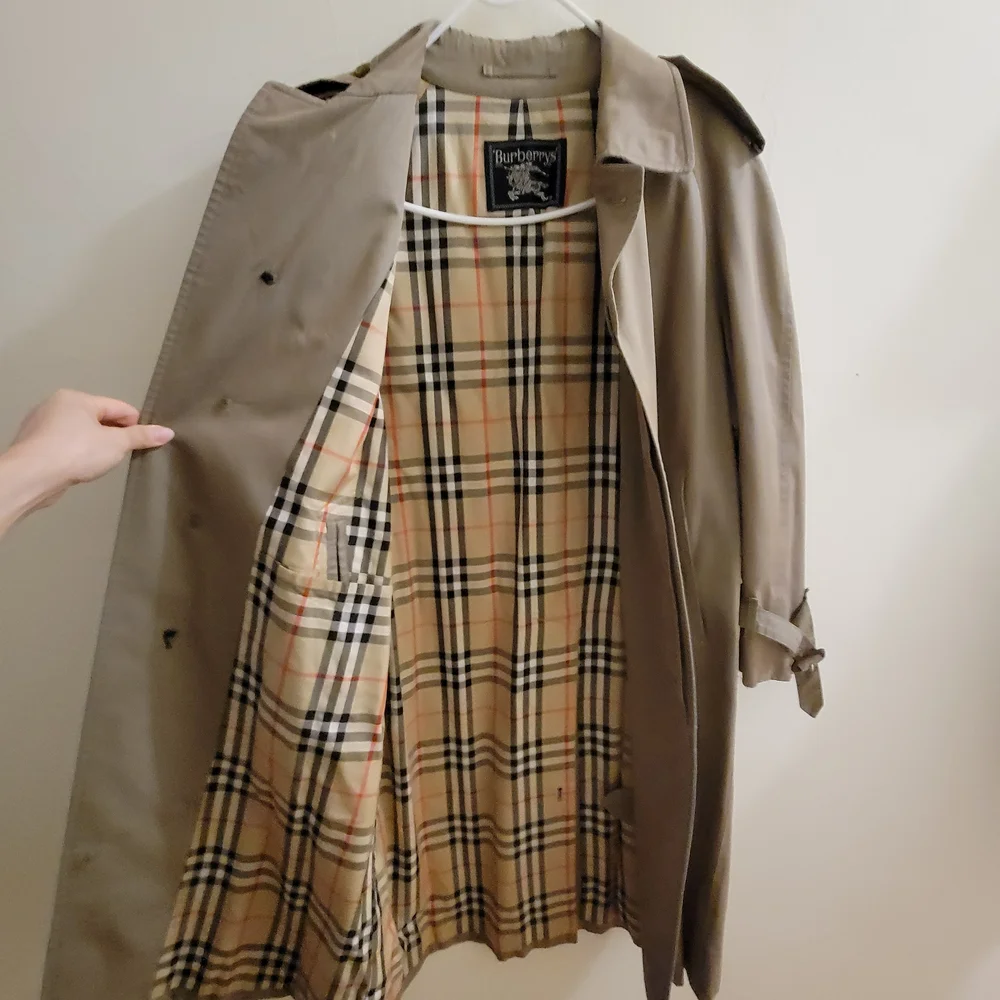 Men's Beige Trench Coat - Picture 5 of 8
